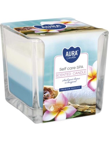 BISPOL AURA Świeca zapachowa w szkle trójkolorowa SNK80-363 SELF CARE SPA, 1 szt