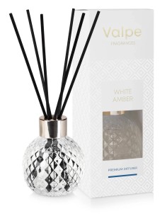 BISPOL VALPE Patyczki zapachowe w kryształowym szkle BIAŁY BURSZTYN VD-001-459, 100 ml