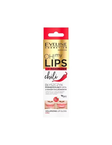 EVELINE OH MY LIPS Błyszczyk powiększający usta z kwasem hialuronowym CHILLI, 4,5 ml