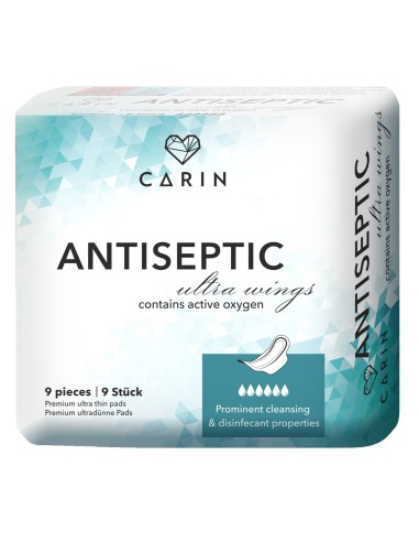 CARIN Podpaski higieniczne ULTRA WINGS ANTISEPTIC, 9 szt