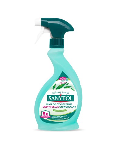 SANYTOL Uniwersalny spray czyści i dezynfekuje EUKALIPTUS, 500 ml