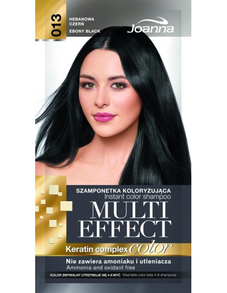 Joanna Multi Effect color Szamponetka koloryzująca Hebanowa czerń 013 35 g