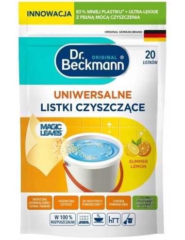 DR BECKMANN MAGIC LEAVES Uniwersalne listki czyszczące LEMON, 20 szt