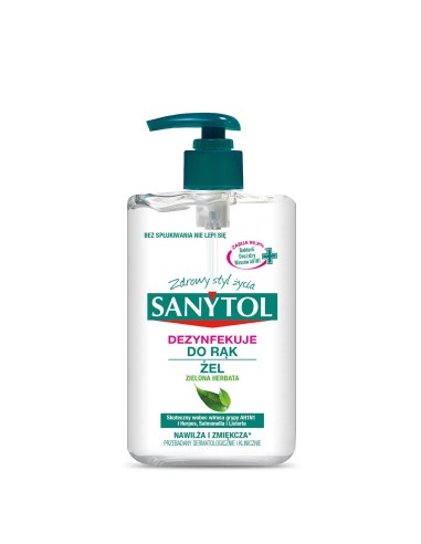SANYTOL Żel dezynfekujący do rąk ZIELONA HERBATA, 75 ml