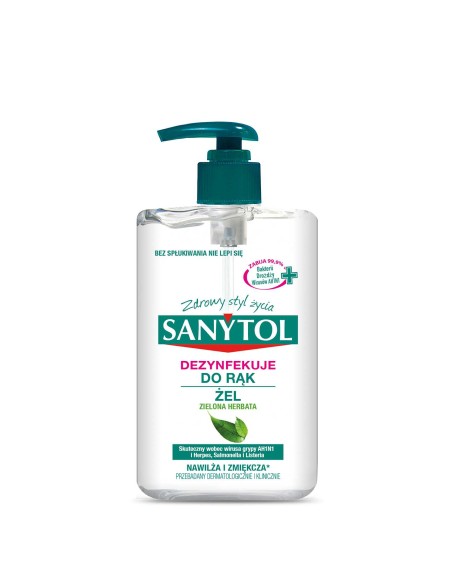 SANYTOL Żel dezynfekujący do rąk ZIELONA HERBATA, 75 ml