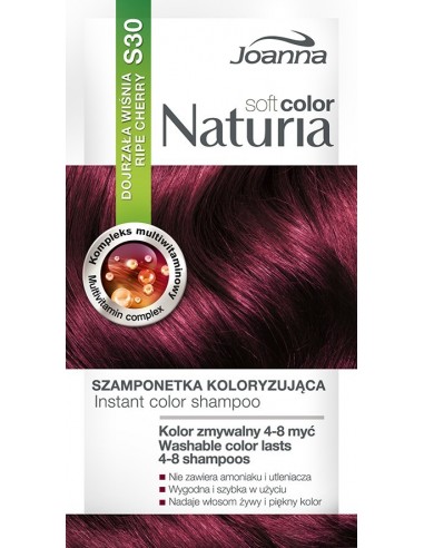 Joanna Naturia Soft Color Szamponetka koloryzująca Dojrzała wiśnia S30 35 g