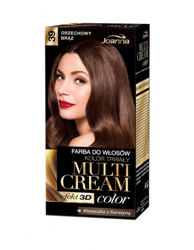 Joanna Multi Cream color Farba do włosów 39 Orzechowy brąz