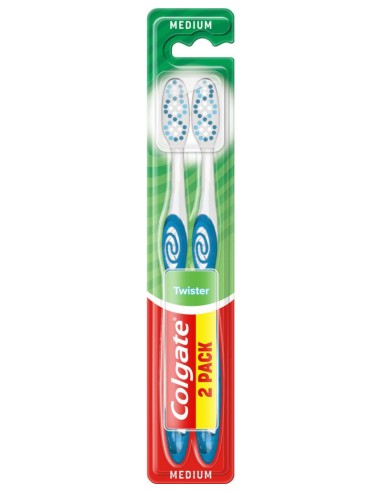 COLGATE TWISTER Szczoteczka do zębów MEDIUM, 2 szt