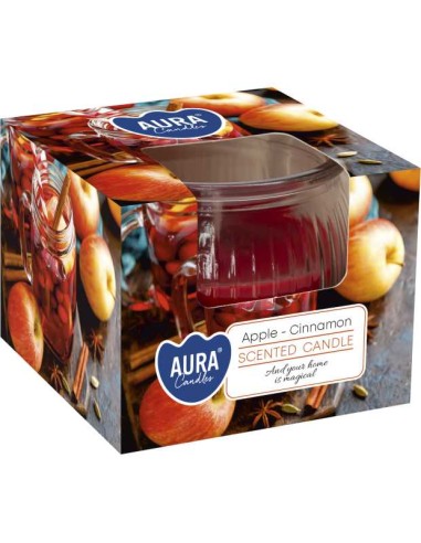 BISPOL AURA Świeca zapachowa w szkle SN69-87 JABŁKO-CYNAMON,  80 g