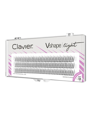 CLAVIER Rzęsy kępki Vshape Light, 14 mm