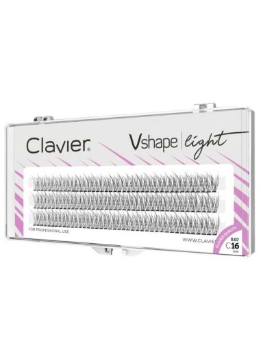 CLAVIER Rzęsy kępki Vshape Light, 16 mm