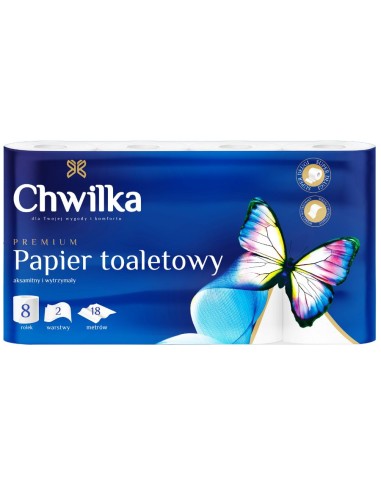 CHWILKA Papier toaletowy BIAŁY, 8 szt