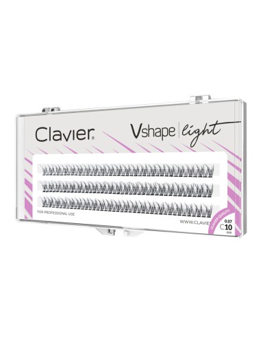 CLAVIER Rzęsy kępki Vshape Light, 10 mm