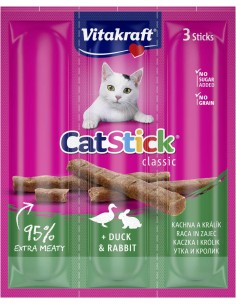 VITAKRAFT Przysmak, kabanosy dla kota KACZKA I KRÓLIK 3 x 6 g, 1 op