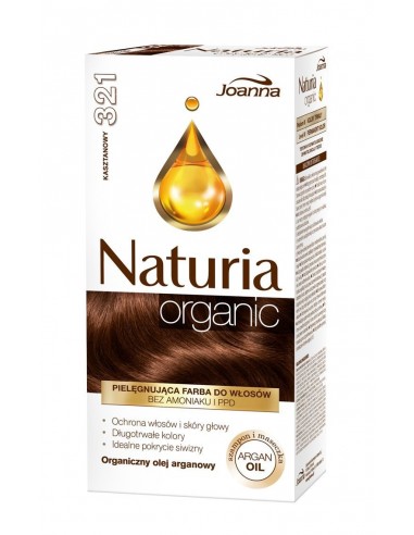 Joanna Naturia Organic Farba do włosów 321 kasztanowy
