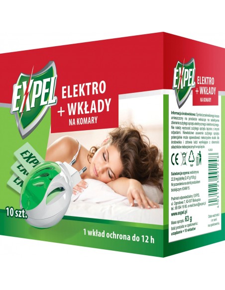 EXPEL Elektro + wkłady NA KOMARY, 10 szt