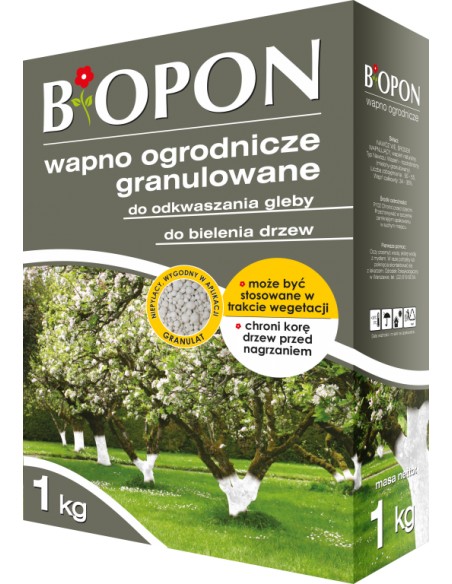 BIOPON wapno do bielenia drzew i odkwaszania gleby granulat 1kg