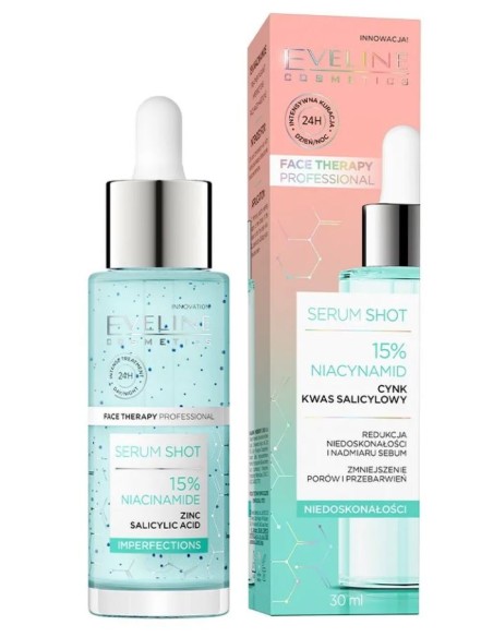 EVELINE SERUM SHOT Kuracja 15% niacynamid na twarz, szyję i dekolt, 30 ml