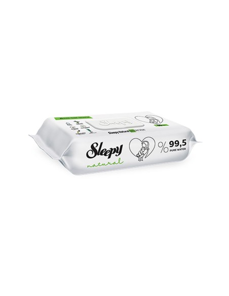 SLEEPY Delikatne Chusteczki Nawilżane Dla Dzieci 99,5% wody  EKSTRAKT Z OGÓRKA, 60szt