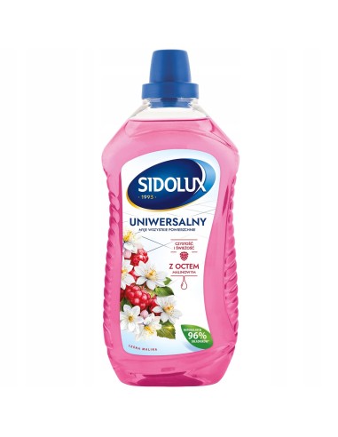 SIDOLUX Płyn uniwersalny z octem MALINOWYM, 1 l