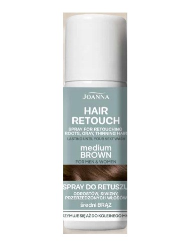 JOANNA HAIR RETOUCH Spray do retuszu odrostów MEDIUM BROWN, 75 ml