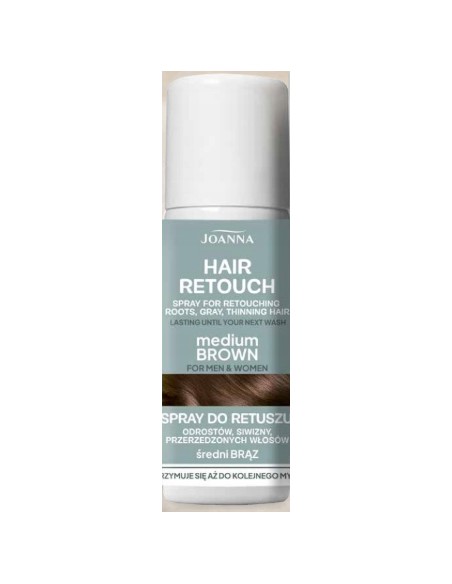 JOANNA HAIR RETOUCH Spray do retuszu odrostów MEDIUM BROWN, 75 ml