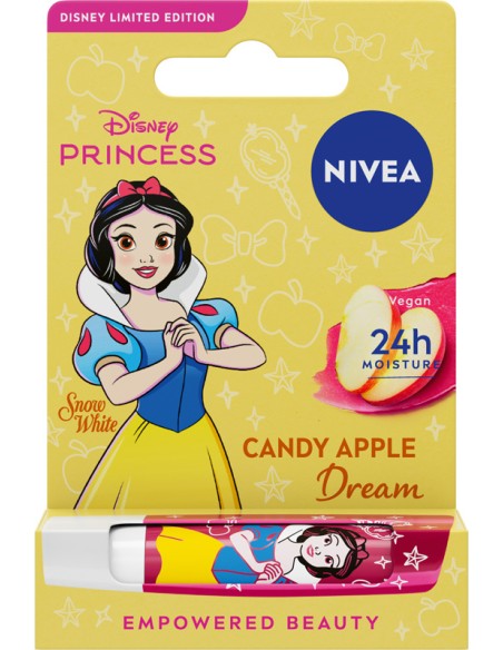 NIVEA CANDY APPLE DREAM DISNEY Pomadka nawilżająca ochronna wegańska 4,8 g