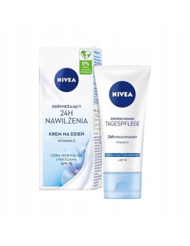 NIVEA 24H Krem do twarzy na dzień SPF15 - cera mieszana NAWILŻENIE, 50 ml