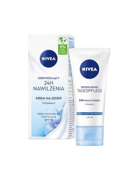 NIVEA 24H Krem do twarzy na dzień SPF15 - cera mieszana NAWILŻENIE, 50 ml