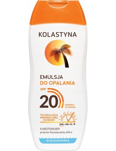 KOLASTYNA SUN Emulsja do opalania Wodoodporna SPF20, 200 ml
