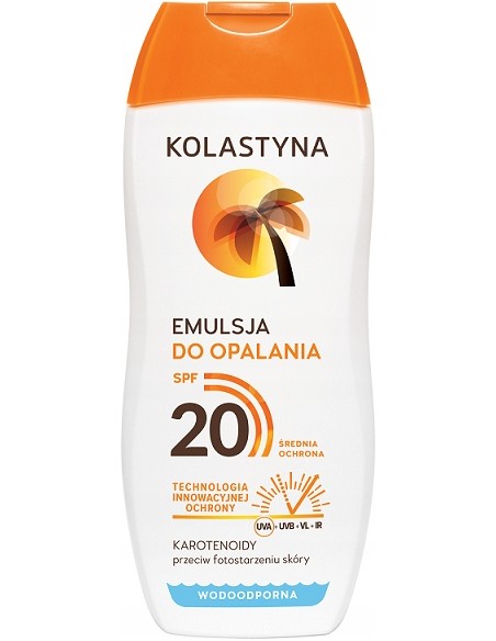 KOLASTYNA SUN Emulsja do opalania Wodoodporna SPF20, 200 ml