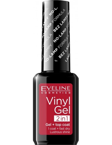 Eveline lakier winylowy + top coat 2w1 Vinyl Gel nr 205 12ml