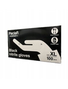 PACLAN EXPERT Rękawice nitrylowe rozm. XL CZARNE, 100 szt