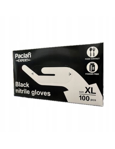 PACLAN EXPERT Rękawice nitrylowe rozm. XL CZARNE, 100 szt