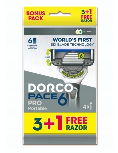 DORCO MEN PACE 6 PRO Jednorazowa maszynka do golenia dla mężczyzn, 4 szt