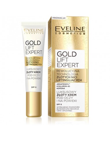 Eveline Gold Lift Expert krem-serum pod oczy i na powieki luksusowy ujędrniający z 24K złotem 15ml