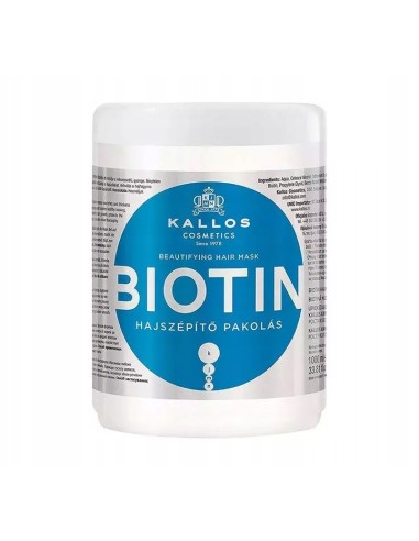 KALLOS Maska do włosów z biotyną, 1 l