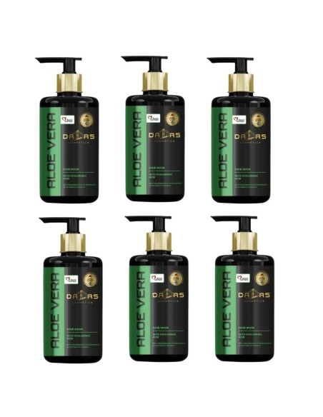 DALAS Maska do włosów zniszczonych i osłabionych ALOE VERA 900 ml z pompką, 6 szt