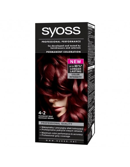 SYOSS farba do włosów mahoniowy brąz 4-2