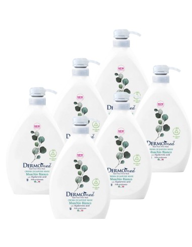 ‌DERMOMED Mydło w płynie BIAŁE PIŻMO, 1000 ml z pompką, pakiet 6 szt.
