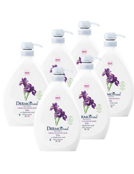 ‌DERMOMED Mydło w płynie IRIS, 1000 ml z pompką, pakiet 6 szt
