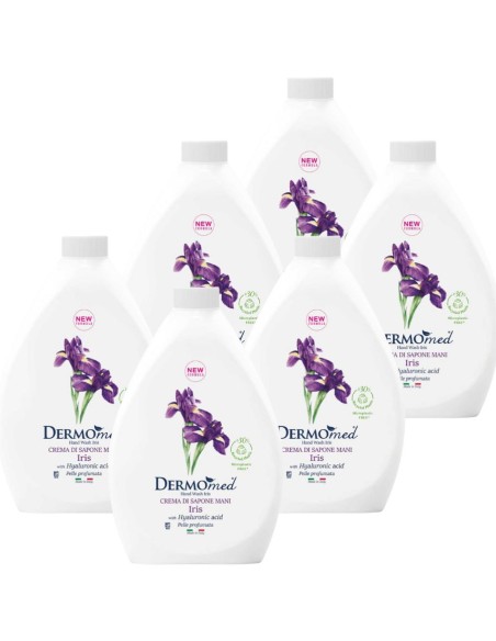 ‌DERMOMED Mydło w płynie IRIS, 1000 ml zapas, pakiet  6 szt.