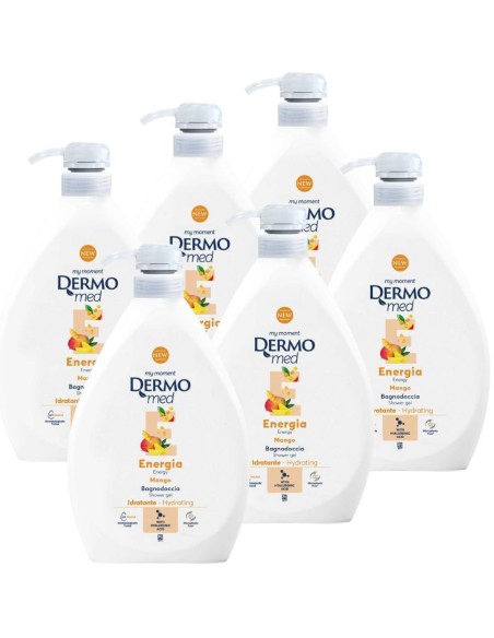 DERMOMED Żel pod prysznic MANGO, 1000 ml z pompką, pakiet 6 szt.