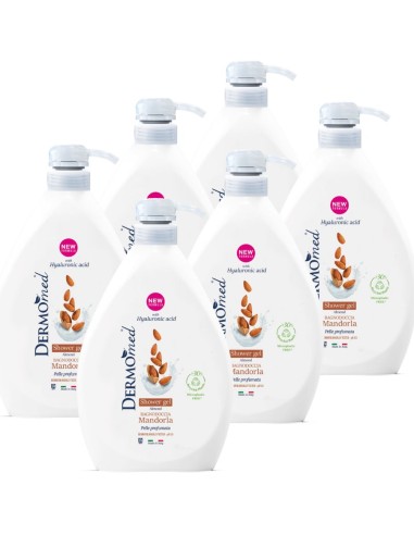 DERMOMED Żel pod prysznic MIGDAŁ, 1 l z pompką, pakiet 6 szt.