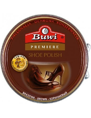 BUWI Premiere pasta stała do obuwia brązowa 40 g