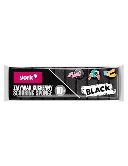 YORK BLACK Zmywaki kuchenne do naczyń, 10 szt
