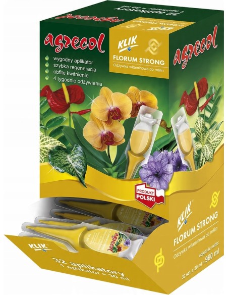 AGRECOL Odżywka witaminowa dla roślin domowych FLORUM STRONG 32 x 30 ml, 1 op