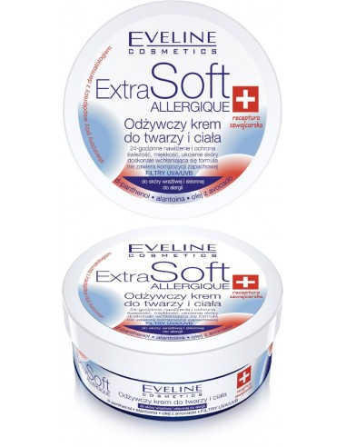 Eveline Extra Soft odżywczy krem do twarzy i ciała do skóry wrażliwej i skłonnej do alergii 200ml