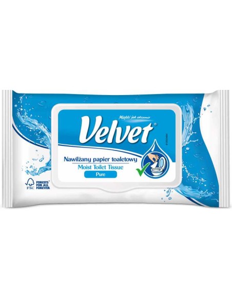 VELVET Papier nawilżany PURE, 42 szt