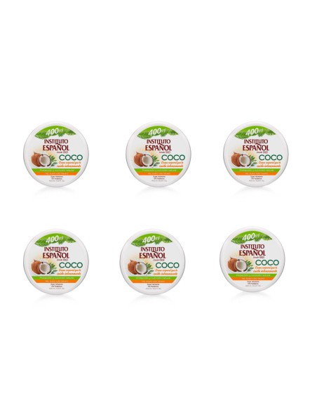 INSTITUTO ESPANOL COCO Nawilżający krem do ciała 400 ml, pakiet 6 szt